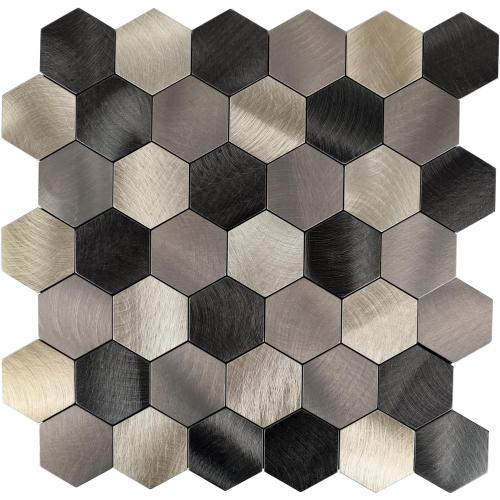 Hexagon Peel and Stick Backsplah Tile | Mix Brown Self Adhesive Kitchen Backsplash Tiles | Stick On Bathroom Wall Tiles | 11 Tiles