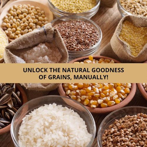Handheld Iron Grain Mill - Manual Mill Food Grinder Hand Crack Corn Grinder Crank Grains Oats Corn Wheat Coffee Nuts Malt Mill Hand Operated Corn Grinder with High Hopper