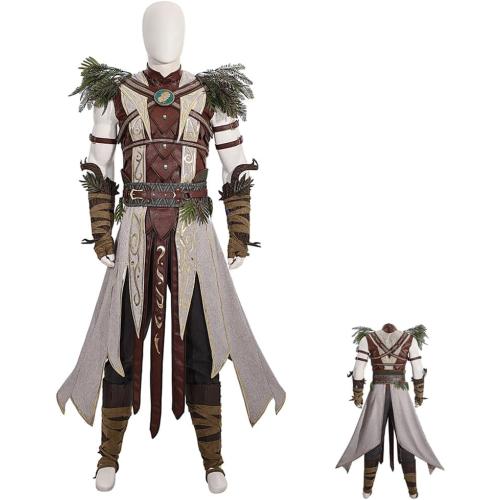 Halsin Cosplay Costume Men's BG3 Game Full Set Waistcoat Top Pants for Halloween Party