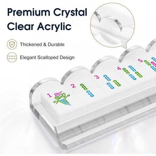 American Mahjong Racks with Pushers, Clear Acrylic Holders, 4-Pack