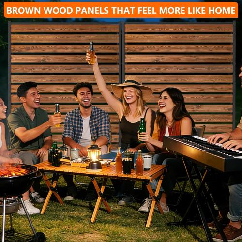 6FT Heavy Duty Wooden Privacy Screen, Upgrade Outdoor Specialty Anti-Corrosion Wood, Freestanding Privacy Fence, Balcony Patio Courtyard Outdoor Privacy Screen, Thickened and Widened Panel‼️light dirt but good condition‼️