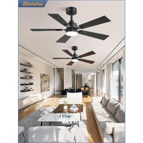 Fanbulous 2 Pack of 42 Inch Modern Ceiling Fans with Lights & Remote, Black