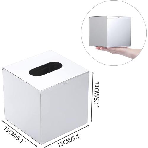 Sumnacon Square Tissue Box Cover Wall Mounted Tissue Box Holder,Silver