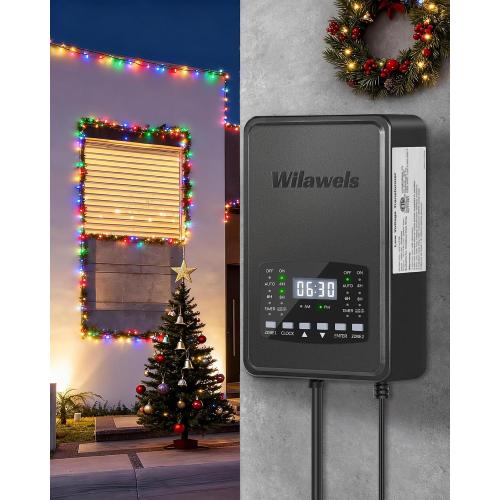 300W Low Voltage Landscape Transformer, 2 Zone Independent Control Landscape Lighting Transformer, 120VAC to 12/14V AC Low Voltage Transformer with Timer & Photocell Sensor ETL Listed D22LT06