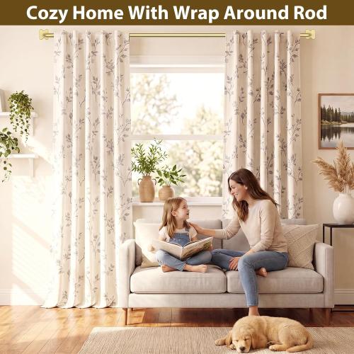 USFOOK Blackout Curtain Rod 32 to 58, Gold Window Treatment Rods