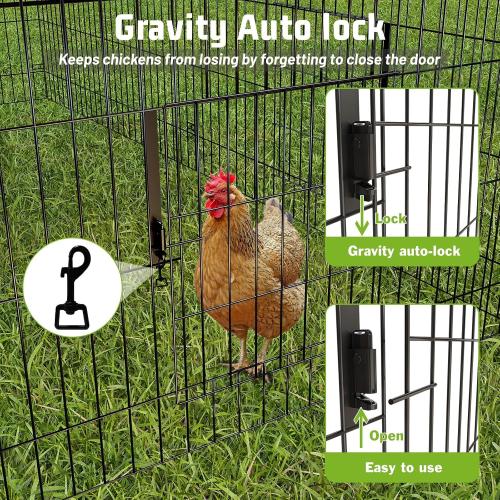 NUGRIART Metal Chicken Coop 83x38 Chicken Run Pen with Cover