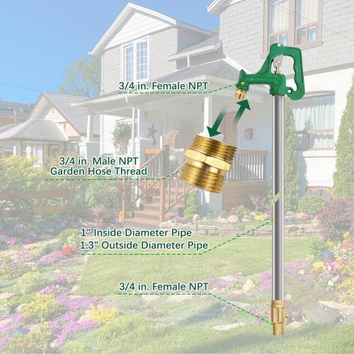 Frost Proof Yard Hydrant Frost Free Outdoor Faucet Freeze Proof Total3.25FT | Water Hydrant for Yard Irrigation Garden Patio Clean Farm Pasture Watering Drinking,3/4Pipe Connection,12”Bury Depth,No Lead