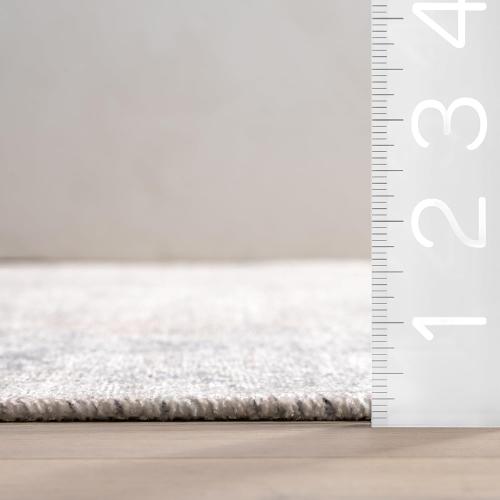 Nuloom SpinClean Sol Light Grey/Blue, 8'x10', Vintage, Soft and Cozy, High Traffic, Stain Resistant, Easy Clean, Durable, Machine Washable Area Rug for Bedroom, Living Room, Dining, Den, Foyer