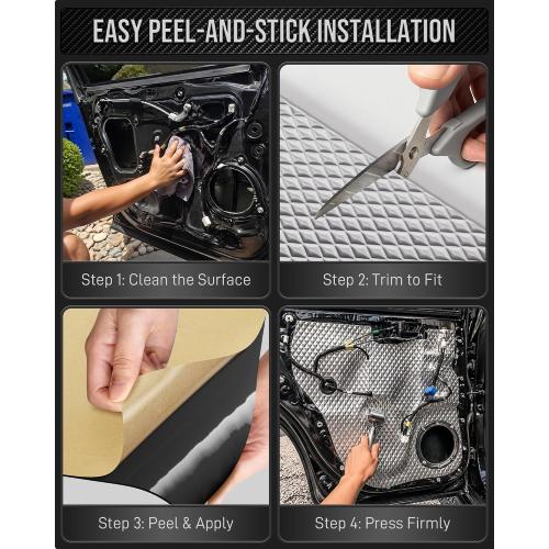 Car Sound Deadening Mat - 80mil Butyl Automotive Sound Deadener, 10sqft