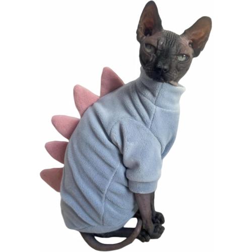 Sky Blue Dinosaur Sphynx Cat Clothes Sweater Hairless Cat Apparel