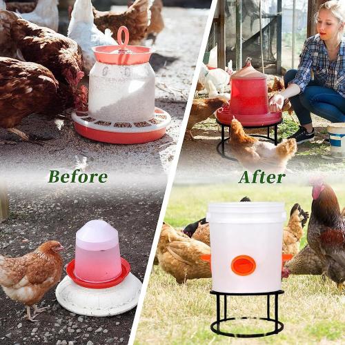 Sturdy Metal Stand for Chicken Feeder Waterer with Spill Design Easy Assembly Outdoor Rack Chicken Feeder Bracket