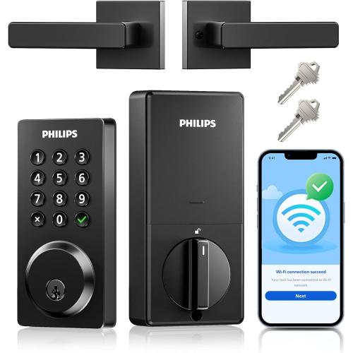 Philips WiFi Keypad Door Lock with Handle, App Control Smart Deadbolt Lock