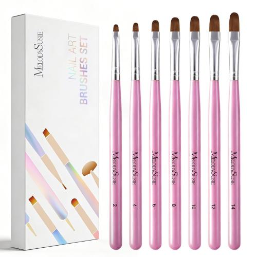MelodySusie Gel Nail Brush 7Pcs, Sizes 2-14