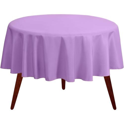 Gee Di Moda Round Tablecloth - 70 Inch Lavender Round Table Cloth for 24 to 48 Inch Round Tables - Heavy Duty Washable Fabric - for Buffet Table, Holiday Party, Dinner, Wedding & Baby Shower