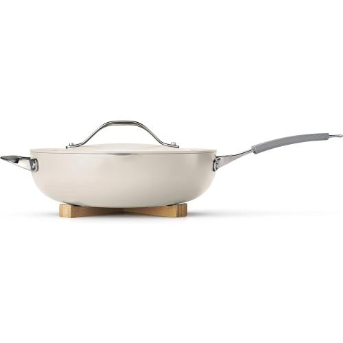 Tramontina All-in-One Plus Pan , 5-Quart Ceramic Non Stick Cooking Pan with Lid, GLASS LID