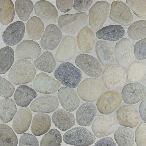 Grey Pebble Mosaic Tumbled Stone Backsplash Tiles for Kitchen Walls, Shower and Bathroom Floors 12 X 12 (5 Sqft per Case)