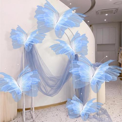 Geelin 6 Pcs Large Gradient Blue Butterfly Decorations, 3D Party Decor