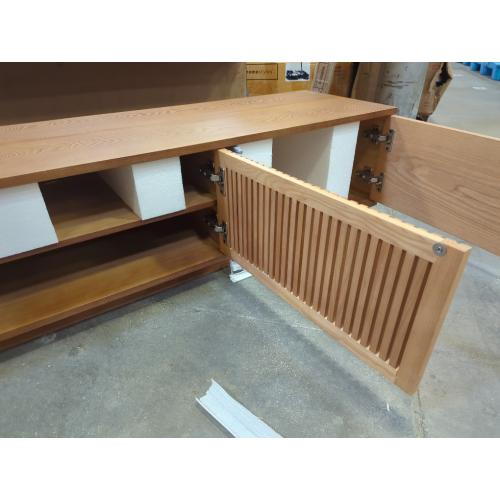 Wooden 4 Door Entertainment Center With Push In Doors