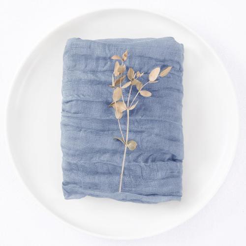 DeZerlor Dusty Blue Washable Cheesecloth Napkins Set of 20 for Wedding