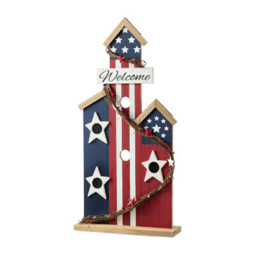 Glitzhome 30 Wooden Birdhouse Porch Sign