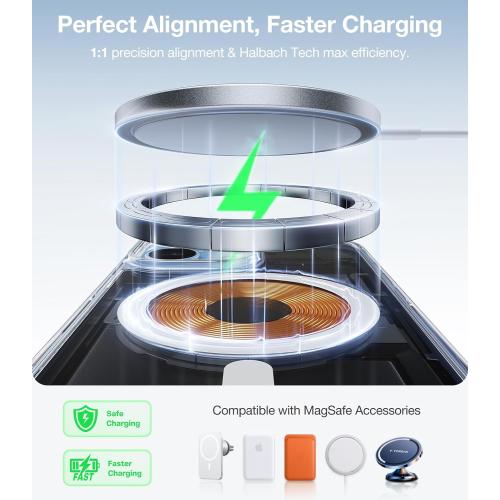 TORRAS Magnetic Shockproof for iPhone 17 case Anti-Yellowing, Crystal Clear
