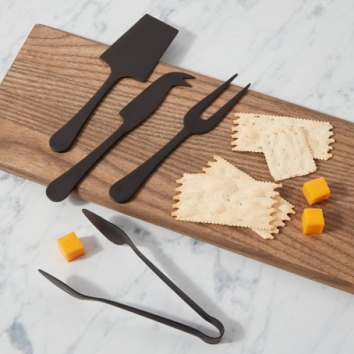 4pk Stainless Steel Cheese Knives Black - Threshold