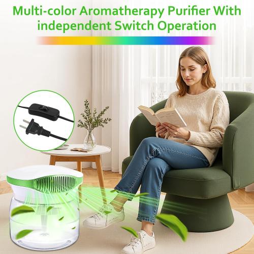 Water Air Purifiers for Home, Air Washer Aroma Diffuser, Air Filter Washer Humidifier, Essential Oils Aroma Fresher With LED Night light for Office, Bedroom，Small Air Cleaner For Smoke and Pets