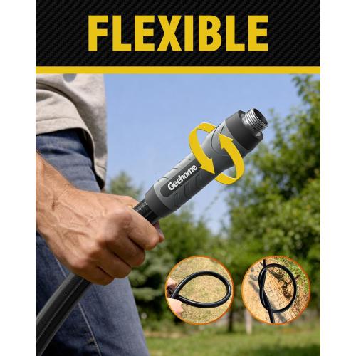 50ft Polyurethane Garden Hose, 5/8 in Lightweight Flexible Water Hose with Swivel Fittings, All-Weather, No-Kink Memory, Commercial Duty, Perfect for Home and Commercial Applications