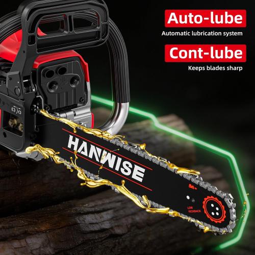 54.6cc Gas Chainsaw, 20 Inch Guide Bar, 3.2HP 2.4KW 2-Stroke Gasoline Chainsaw, Handheld Power Chain Saw with 65Mn Steel Chain, Quick Start, for Tree Cutting, Logging & Firewood