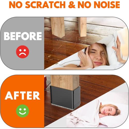 Rectangle Chair Leg Protectors for Hardwood Floors. (Black, 1 x 2.5).