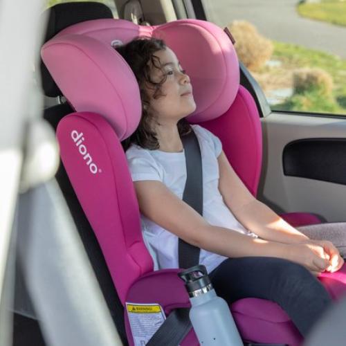 Diono Cambria 2 XL 2-in-1 High Back Booster Car Seat, Converts to Backless , Dual LATCH, 40-120 lbs, Pink