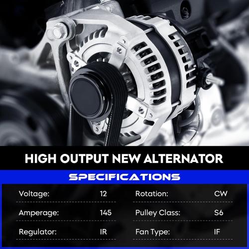 New Alternator 3.5 3.5L for Nissan Quest 2004-2009, 145Amp
