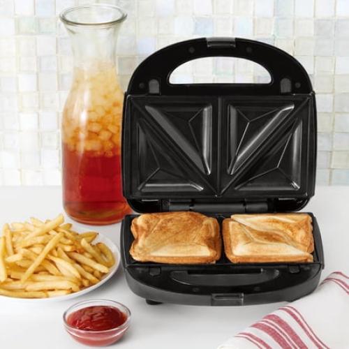 Mainstays 2 Slice Removable Plates Waffle and Sandwich Maker, Ceramic Nonstick, 750 Watts ❗MAY HAVE MISSING PIECES/NEEDS CLEANING❗