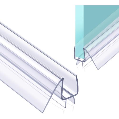 POZIA Shower Door Bottom Seal Frameless Glass Shower Door Seal Strip Clear Vinyl Durable Stop Shower Leaks and Create a Water Barrier Ultra Clear (1PACK-3/8in)