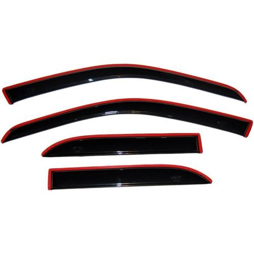 Auto Ventshade [AVS] In-Channel Rain Guards For 2016 - 2023 Toyota Tacoma DOUBLE/EXT CAB ONLY | Window Vent Visors, 4 pcs. - Smoke | 194768