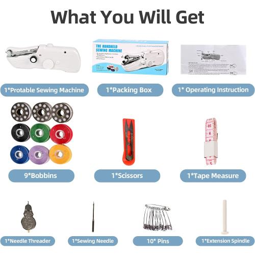 Handheld Sewing Machine, Electric Handy Sewing Machine,Two Speed Modes，Easy to Operate，Fast Stitch Suitable for Fabrics, DIY Home Travel.