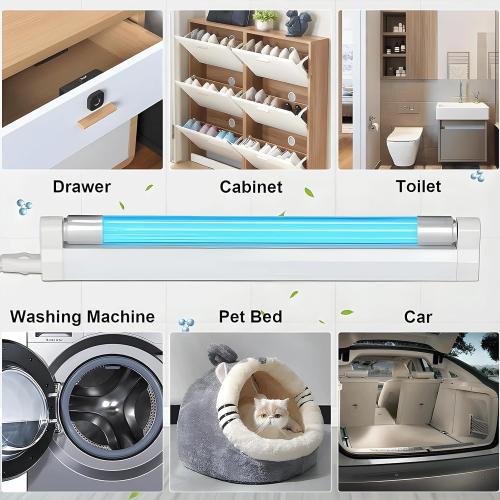 COOSPIDER 6W UV Light Ozone Free,253.7nm Sanitizer Lamp with 3 Time Gear, UVC Lamp for Shoes/Closet/Cabinet/Bathroom 110V CTUV-6