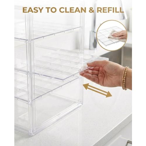 Cookie Display Stand for Bakers, Vendors, Market Booth, Craft Fair, Events | Acrylic Pastry Case with Door for Cupcake, Muffin, Donuts | 4 Tiered Cookie Display Rack with Full Angle Visibility