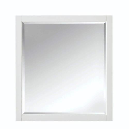 Highclere Size 33 in. W x 36 in. H Rectangular Framed Wall Mount Bathroom Vanity Mirror in White