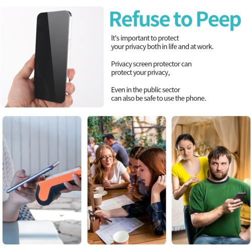 PEHAEL 3 3 Pack for iPhone 17 Privacy Screen Protector with Camera Lens Protector Full Coverage Anti-Spy Tempered Glass Film 9H Hardness Easy Installation Bubble Free [6.3 inch]