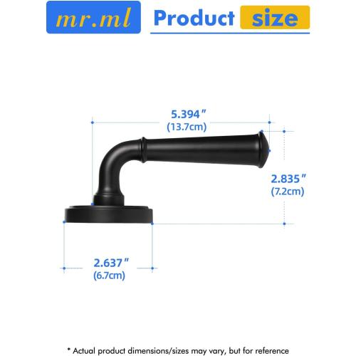Door Handle Black Double Dummy Door Lever, 1 Pack