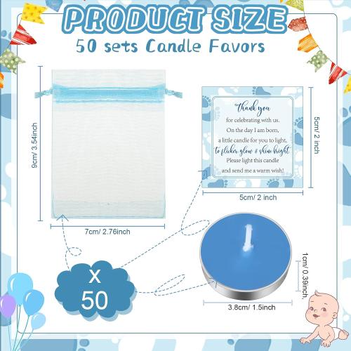 Geosar 50 Sets Baby Shower Party Favors,Blue