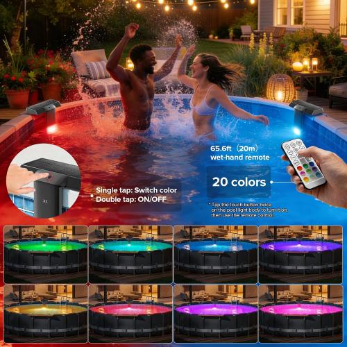Solar & USB Rechargeable LED Solar Pool Lights for Inground & Above Ground