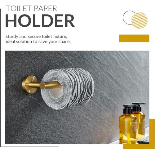 APLusee Toilet Paper Holder, Brushed Dark Gold, 304 Stainless Steel