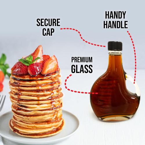 Glass Basque Bottles with Lids, for Oils & Syrups, Set of 3