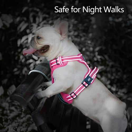 PoyPet No Pull Dog Harness, Reflective Vest with 2 Leash Clips & Handle