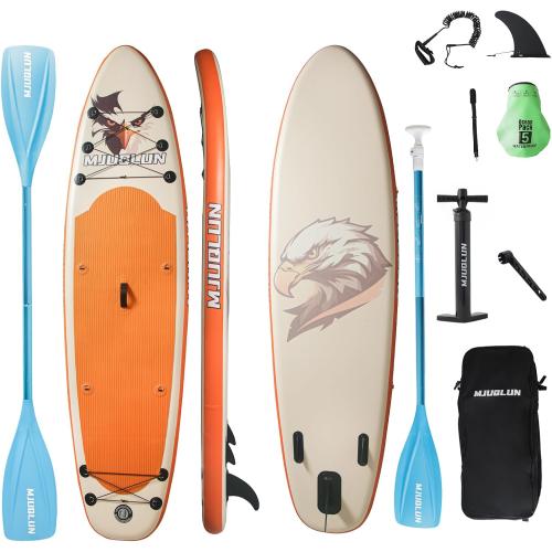 Upgrade Stand Up Paddle Board 10’6” with 32” Wide Stable, Double Ended Paddle,Non Slip Deck,Dual Action Pump,Fast Inflatable SUP Great for Adults and Kids