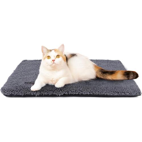 Self Warming Cat Bed Self Heating Cat Dog Mat 24 x 18 inch Extra Warm Thermal Pet Pad for Indoor Outdoor Pets with Removable Cover Non-Slip Bottom Washable Non Electric