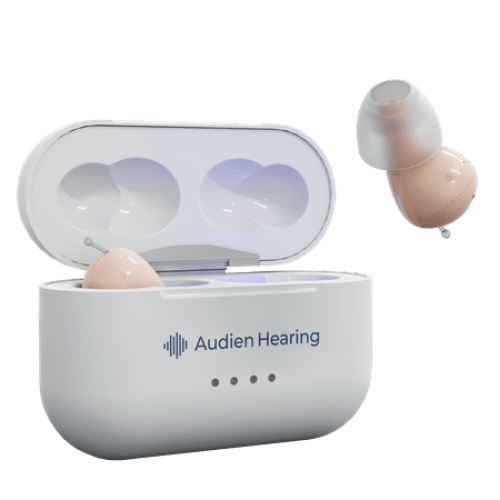 Audien Hearing Atom Pro 2 Rechargeable, over the counter, Hearing Aid, 0.6 lb – Comfortable, Lightweight, Battery