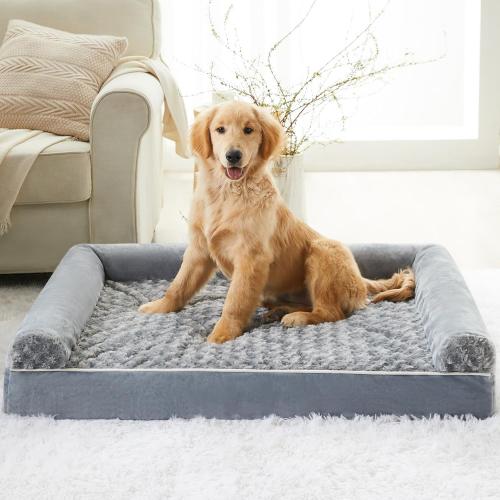 BFPETHOME Orthopedic Washable Dog Beds Large Sized Senior Dog for Comfy Sleeping with Removable Cover, Waterproof Big Soft Pet Couch Bed for Dogs Relax